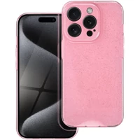 Kép 1/4 - Apple iPhone 16 Plus, Szilikon tok, 2 mm vastag, csillogó hátlap, rózsaszín