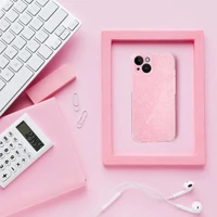 Kép 3/4 - Apple iPhone 16 Plus, Szilikon tok, 2 mm vastag, csillogó hátlap, rózsaszín