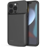 Kép 2/6 - Apple iPhone 13 / 13 Pro, Szilikon tok, műanyag hátlap + Akkumulátor, 4800 mAh, LED-es, Tech-Protect PowerCase, fekete
