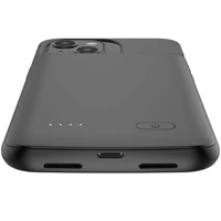 Kép 6/6 - Apple iPhone 13 / 13 Pro, Szilikon tok, műanyag hátlap + Akkumulátor, 4800 mAh, LED-es, Tech-Protect PowerCase, fekete