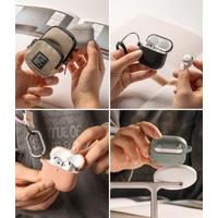 Kép 5/5 - Bluetooth fülhallgató töltőtok tartó, szilikon, vezeték nélküli töltés támogatás, Magsafe kompatibilis, karabiner, Apple AirPods 4 kompatiblis, Ringke Onyx Magnetic, zöld