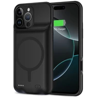 Kép 1/3 - Apple iPhone 16 Pro, Szilikon tok, műanyag hátlap + Akkumulátor, 7000 mAh, LED-es, Magsafe töltővel kompatibilis, Tech-Protect PowerCase Magsafe, fekete
