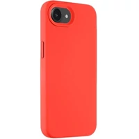 Kép 1/2 - Apple iPhone 16e, Szilikon tok, mikrofiber plüss belső, Magsafe kompatibilis, Tactical MagForce Velvet Smoothie, piros