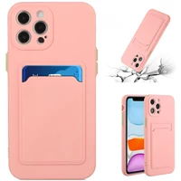 Kép 2/4 - Apple iPhone 11 Pro Max, Szilikon tok, kártyatartóval, Wooze Card Slot, rózsaszín