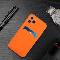 Kép 4/4 - Apple iPhone X / XS, Szilikon tok, kártyatartóval, Wooze Card Slot, narancssárga