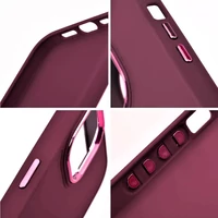 Kép 3/5 - Apple iPhone 11, Szilikon tok, közepesen ütésálló, fémhatású kamera keret, Frame Case, lila