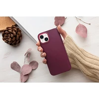 Kép 5/5 - Apple iPhone 11, Szilikon tok, közepesen ütésálló, fémhatású kamera keret, Frame Case, lila