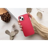 Kép 5/5 - Apple iPhone 7 / 8 / SE (2020) / SE (2022), Szilikon tok, közepesen ütésálló, fémhatású kamera keret, Frame Case, magenta