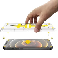 Kép 3/5 - Apple iPhone XR / 11, Kijelzővédő fólia, ütésálló fólia (az íves részre NEM hajlik rá!), Tempered Glass (edzett üveg), segéd kerettel, Wooze Gorilla Glass, Clear
