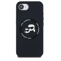 Kép 3/5 - Karl Lagerfeld Liquid Silicone K&CH Heads Apple iPhone 16e MagSafe tok, fekete