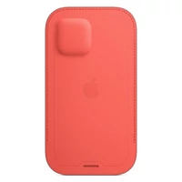 Kép 1/2 - Apple iPhone 12/12 Pro MagSafe-rögzítésű bebújtatós bőr tok, pink citrus