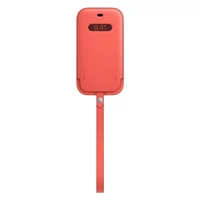 Kép 2/2 - Apple iPhone 12/12 Pro MagSafe-rögzítésű bebújtatós bőr tok, pink citrus