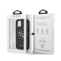 Kép 5/5 - Guess PU 4G Metal Logo Apple iPhone 12/12 Pro hátlap tok, szürke