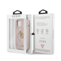 Kép 5/5 - Guess PU 4G Metal Logo Apple iPhone 12/12 Pro hátlap tok, rózsaszín
