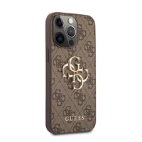 Kép 2/5 - Guess PU 4G Metal Logo Apple iPhone 13 Pro Max hátlap tok, barna