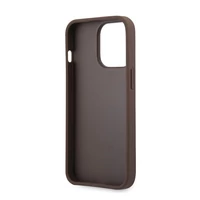 Kép 4/5 - Guess PU 4G Metal Logo Apple iPhone 13 Pro Max hátlap tok, barna