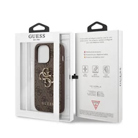 Kép 5/5 - Guess PU 4G Metal Logo Apple iPhone 13 Pro Max hátlap tok, barna