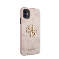 Kép 2/5 - Guess PU 4G Metal Logo Apple iPhone 11 hátlap tok, rózsaszín