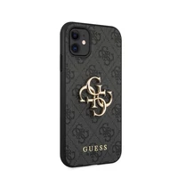Kép 2/5 - Guess PU 4G Metal Logo Apple iPhone 11 hátlap tok, szürke