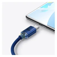 Kép 7/9 - Baseus Crystal Shine USB / USB-C töltő- és adatkábel, 100W, 2m, kék