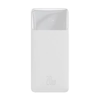 Kép 1/6 - Baseus Bipow Power bank / külső akkumulátor, 30000mAh, 2xUSB, USB-C, 20W, fehér