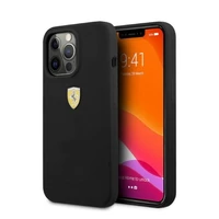 Kép 1/8 - Ferrari Silicone Apple iPhone 13 Pro Magsafe hátlap tok, fekete