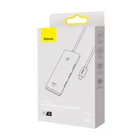 Kép 4/5 - Baseus Lite Hub 4in1 USB-C, 4x USB-A 3.0+USB-C, 25cm , fekete