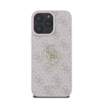 Kép 1/5 - Guess PU 4G Metal Logo Apple iPhone 16 Pro hátlap tok, rózsaszín
