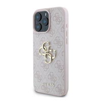 Kép 2/5 - Guess PU 4G Metal Logo Apple iPhone 16 Pro hátlap tok, rózsaszín