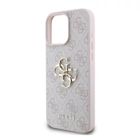 Kép 3/5 - Guess PU 4G Metal Logo Apple iPhone 16 Pro hátlap tok, rózsaszín