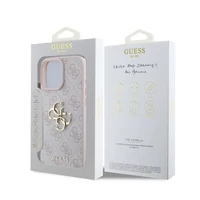 Kép 5/5 - Guess PU 4G Metal Logo Apple iPhone 16 Pro hátlap tok, rózsaszín