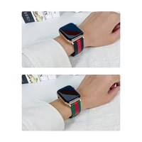 Kép 3/4 - XPRO™ Apple Watch bőr szíj Sötétzöld / Piros Apple Watch 42mm (S1-S3) / 44mm / 45mm / 46mm / 49mm készülékhez