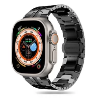Kép 1/6 - Tech-Protect STAINLESS LINE rozsdamentes acél óraszíj Fekete, Apple Watch 42mm (S1-S3) / 44mm / 45mm / 46mm / 49mm készülékhez