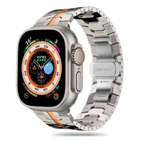 Kép 1/6 -  Tech-Protect STAINLESS LINE rozsdamentes acél óraszíj Titán / Narancs, Apple Watch 42mm (S1-S3) / 44mm / 45mm / 46mm / 49mm készülékhez