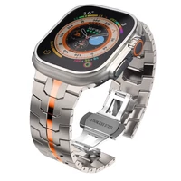 Kép 2/6 -  Tech-Protect STAINLESS LINE rozsdamentes acél óraszíj Titán / Narancs, Apple Watch 42mm (S1-S3) / 44mm / 45mm / 46mm / 49mm készülékhez