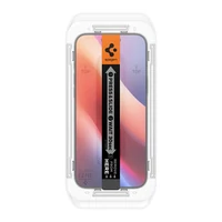 Kép 13/13 - Apple iPhone 16 Pro Max, Kijelzővédő fólia, ütésálló fólia (az íves részre is!), Tempered Glass (edzett üveg), Spigen Ez Fit, Clear, 2 db / csomag