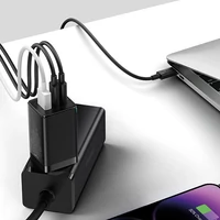 Kép 7/7 - Hálózati töltő adapter, 65W, USB aljzat, 2 x USB Type-C aljzat, USB Type-C - USB Type-C kábellel, gyorstöltés, PD 3.0, QC 3.0, GaN5, Baseus GaN5 Pro, fekete