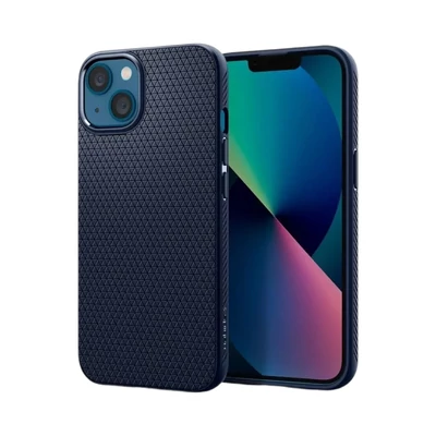 Spigen Liquid Air Ütésálló Szilikon Tok - Sötétkék, iPhone 13/14
