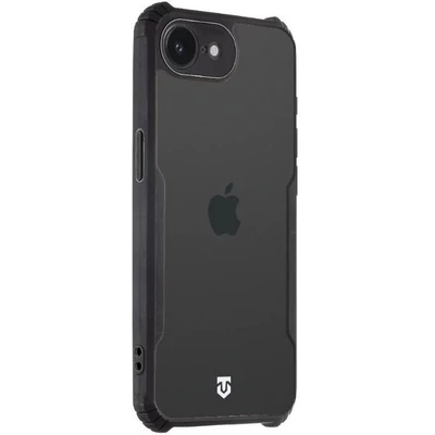 Apple iPhone 16e, Szilikon tok, közepesen ütésálló, légpárnás sarok, Tactical Quantum Stealth, átlátszó/fekete