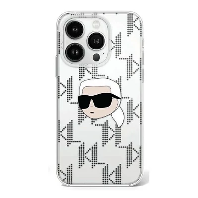 Karl Lagerfeld IML Karl Head Electroplated iPhone 16 Pro kemény hátlap tok, átlátszó KLHCP16LHKLPKHT