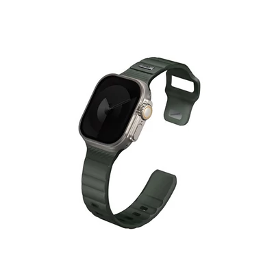 Uniq Stride KFM Apple Watch 49mm gumis szilikon szíj, sötétzöld