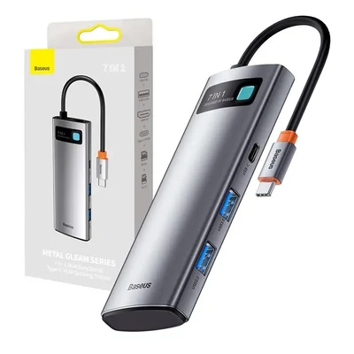 Baseus 7 az 1-ben hub USB-C - 2x USB-A 3.0 + HDMI + USB-C, PD