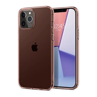 Spigen Crystal Flex Apple iPhone 12 Pro Max tok, Rose Crystal, rózsaszín-átlátszó