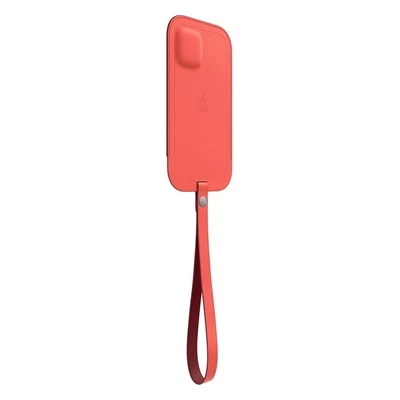 Apple iPhone 12 Pro Max MagSafe-rögzítésű bebújtatós bőr tok, pink citrus