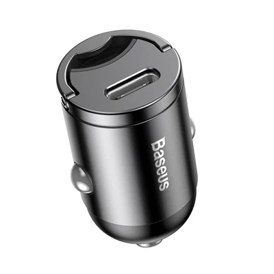 Baseus Tiny Star autós szivargyújtó gyorstöltő, USB-C, 30W, szürke