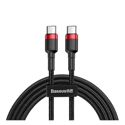 Baseus Cafule USB-C / USB-C gyorstöltő töltő- és adatkábel, 2m, piros/fekete