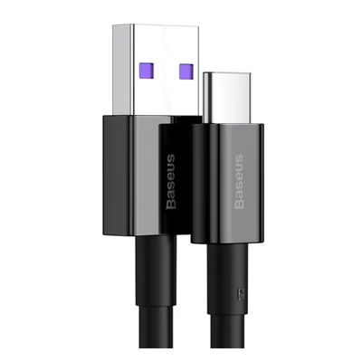 Baseus Superior USB-C gyorstöltő töltő- és adatkábel, 1m, fekete