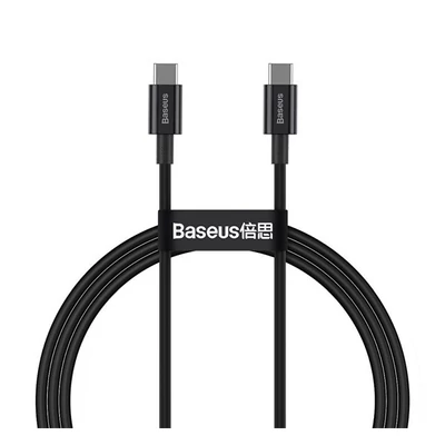 Baseus Superior USB-C / USB-C gyorstöltő töltő- és adatkábel, 1m, fekete