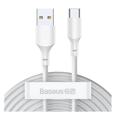 Baseus Simple Wisdom USB / USB-C töltő- és adatkábel, 1,5m, fehér (2db)
