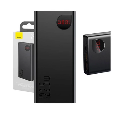 Baseus Adaman Metal Power bank / külső akkumulátor, 20000mAh, 22,5W (fekete)